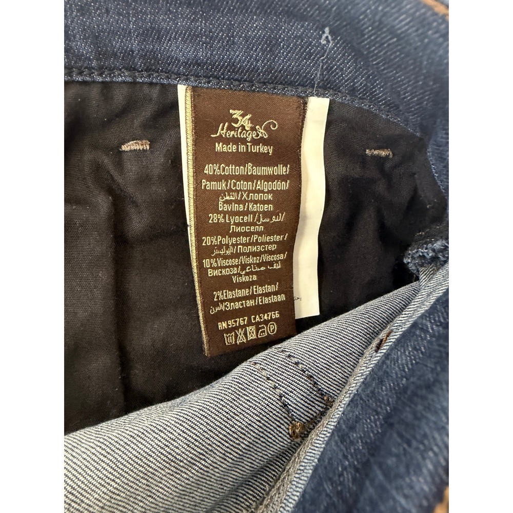 34 Heritage Jeans‎ Mens 40x31 Courage Mid-Rise Straight Stretch Denim Blue - Picture 3 of 9